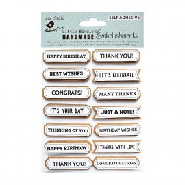Little Birdie Wishes Collection Embellishment - Words