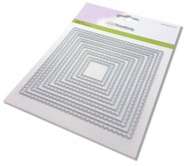 CraftEmotions Big Nesting Die - Scalop Squares Card 