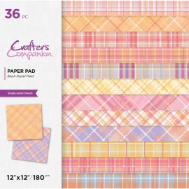 Crafters Companion 12x12 Paper Pad - Blush Pastel Plaid
