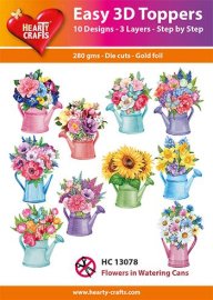 Easy 3D Toppers - Flowers in Watering Cans