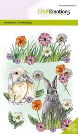 Craft Emotion Stamps - Kaniner & Blommor
