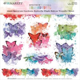 49 and Market 12x12 Rub-Ons - Spectrum Gardenia Butterfly Flight
