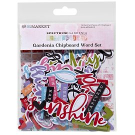 49 and Market Chipboard Word Set - Spectrum Gardenia