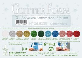 Leane Glitter Foam 1 ark A4 - White