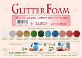 Leane Glitter Foam 1 ark A4 - Red