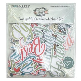 49 and Market Chipboard Word Set - Vintage Artistry Tranquility 