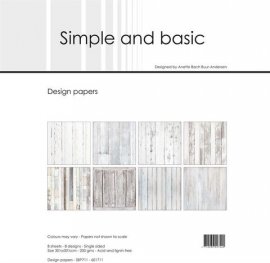 Simple and Basic Design Papers 30,5x30,5cm White Wood