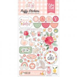 Echo Park Puffy Stickers - Welcome Baby Girl