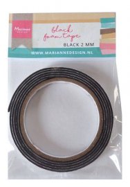 Marianne D Black foam tape - 2 mm 12mmx2mtr