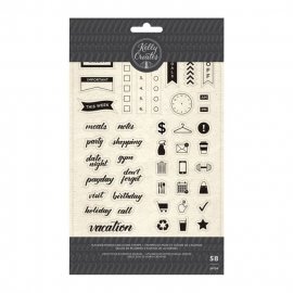 Kelly Creates Stamp planner words and icons 58pc