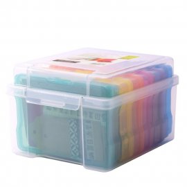Vaessen Creative Storage box - Transparent with 6 colourful cases
