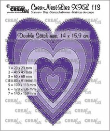 Crealies Crea-nest-dies XXL - Slim hearts