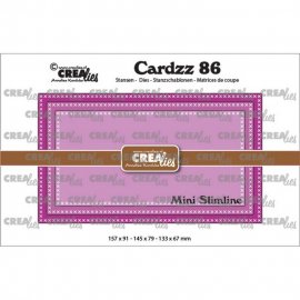 Crealies - Cardzz Mini Slimline F with cross stitch