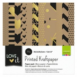 Vaessen Creative - Love It Kraft paper 30.5x30.5cm
