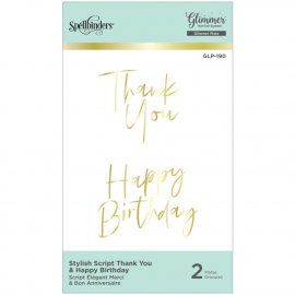 Spellbinders Glimmer Hot Foil Plate - Thank You/Happy