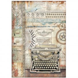 Stamperia Rice Paper Sheet A4 - Typwriter, Lady Vagabond