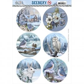 Amy Design Scenery Punchout Sheet - Circle, Awesome Winter
