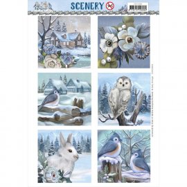 Amy Design Scenery Punchout Sheet - Square, Awesome Winter