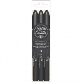 Kelly Creates Black Brush Pen Set - 3/Pkg
