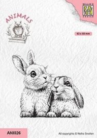 NS Clearstamp - Two Rabbits