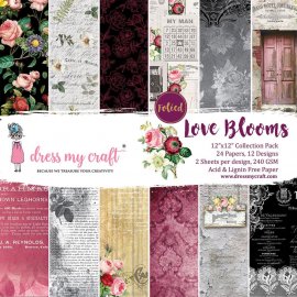 Dress My Craft Paper Pad 12X12 - Love Blooms