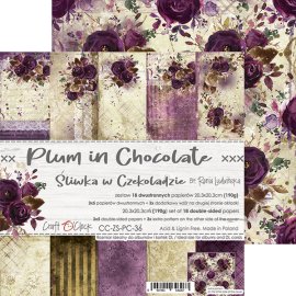 Craft O Clock Paper set 6x6 - Plum in Chocolate