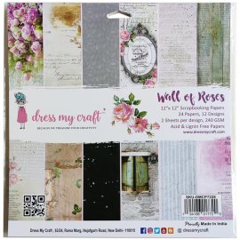 Dress My Craft 12x12 Paper Pad - Wall Of Roses
