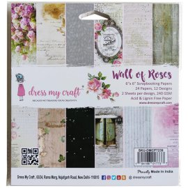Dress My Craft 6x6 Paper Pad - Wall Of Roses