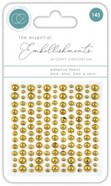 Craft Consortium Adhesive Pearls Gold