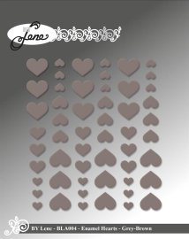 BY Lene Enamel Hearts - Grey-Brown