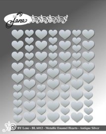 BY Lene Metallic Enamel Hearts - Silver