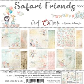 Craft O Clock Paper set 6x6 - Safari Friends