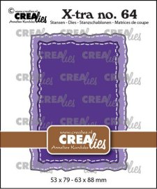 Crealies Xtra Dies - no. 64 ATC rough edges with stitch