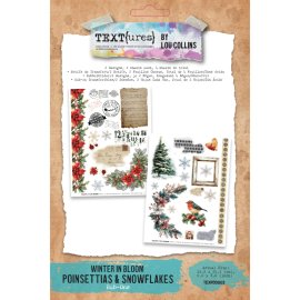 Arden Creative Poinsettias & Snowflakes Rub-Ons - Winter in Bloom 