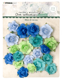 Studio Light Paper Flowers - Blues & Greens