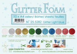 Leane Glitter Foam 1 ark A4 - Light Blue