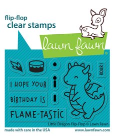 Lawn Fawn Stamps - Little dragon flip-flop