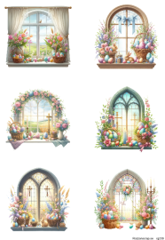 Klippark A4 Påskfönster