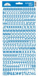 Doodlebug Alphabet Puffy Stickers - Blue Jean