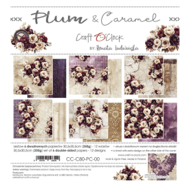 Craft & Clock 12x12 Paper Set - Plum & Caramel