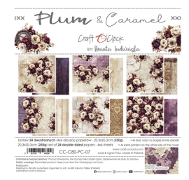 Craft & Clock 8x8 Paper Set - Plum & Caramel