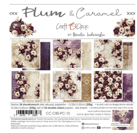 Craft & Clock 6x6 Paper Set - Plum & Caramel