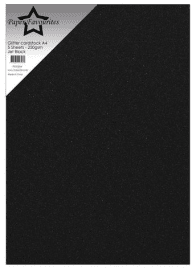 Paper Favourite A4 Glitter Cardstock - Jet Black