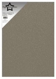 Paper Favourite A4 Glitter Cardstock - Platinum