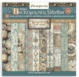 Stamperia 12x12 Paper Pack Maxi Background - Gardens of Time 