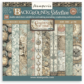 Stamperia 8x8 Paper Pack Maxi Background - Gardens of Time 