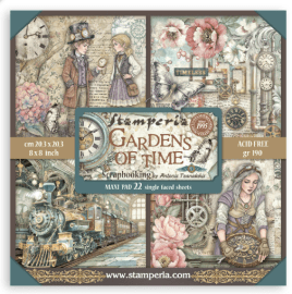 Stamperia 8x8 Paper Pack Maxi - Gardens of Time 