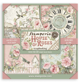 Stamperia 8x8 Paper Pack Maxi Background - House of Roses