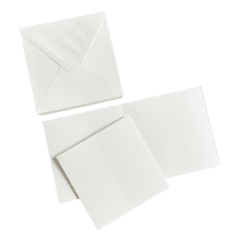 HobbyGros 50 Card/Envelopes 10x10 cm - Snow White