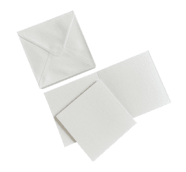 HobbyGros 50 Card/Envelopes 10x10 cm - Pure White